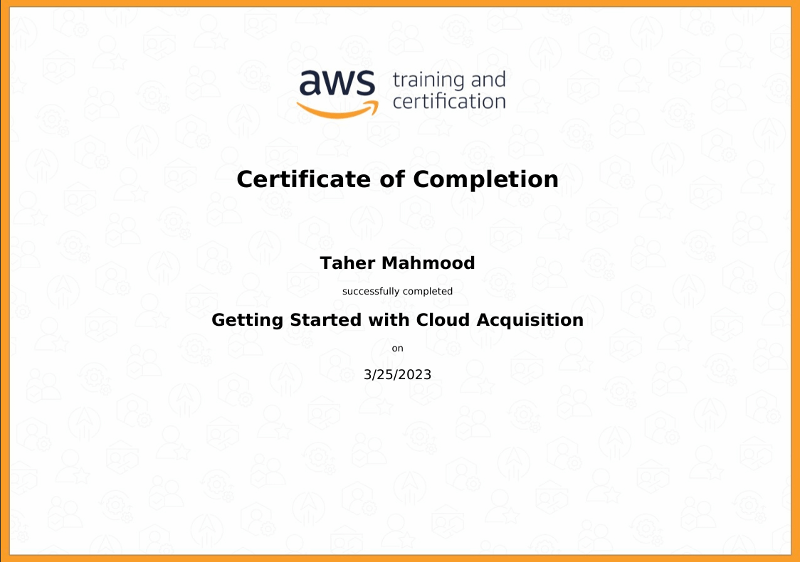 Amazon Web Services, AWS Getting Started with Cloud Acquisitions