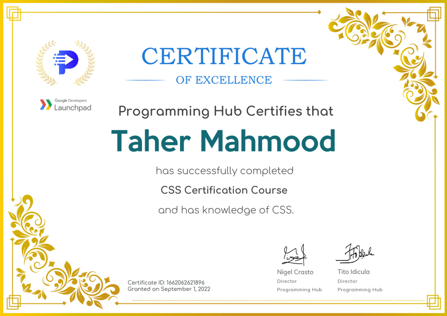 Programming Hub, CSS Certification