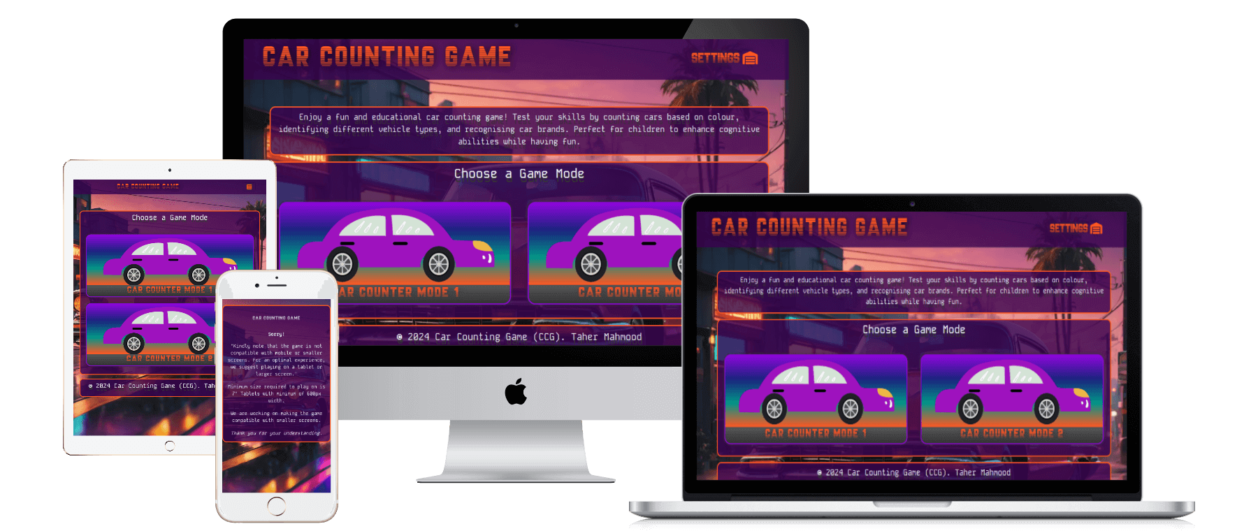 Cars Counting Game Project Screenshot